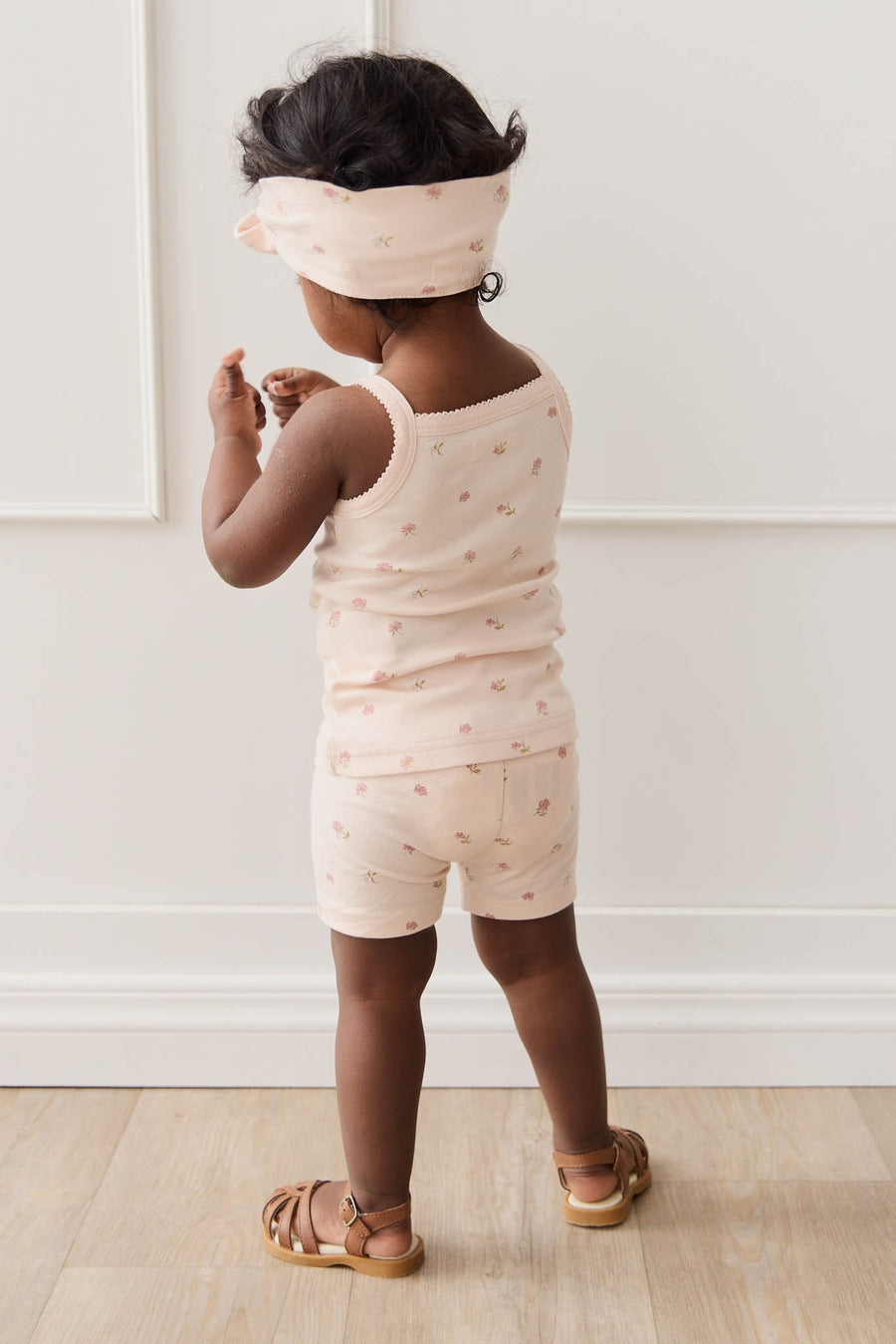 Organic Cotton Singlet - Meredith Morganite Childrens Singlet from Jamie Kay Australia