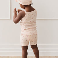 Organic Cotton Singlet - Meredith Morganite Childrens Singlet from Jamie Kay Australia