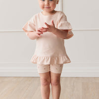 Pima Cotton Courtney Ruffle Top - Dainty Pink Childrens Top from Jamie Kay Australia