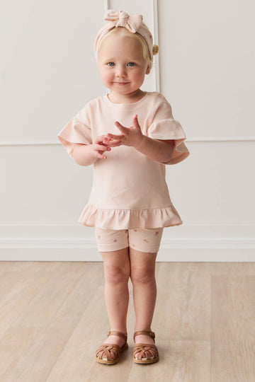 Pima Cotton Courtney Ruffle Top - Dainty Pink Childrens Top from Jamie Kay Australia