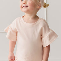 Pima Cotton Courtney Ruffle Top - Dainty Pink Childrens Top from Jamie Kay Australia