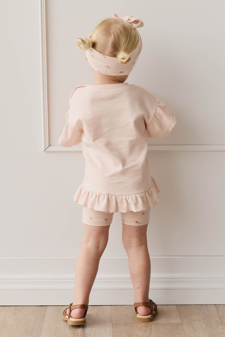 Pima Cotton Courtney Ruffle Top - Dainty Pink Childrens Top from Jamie Kay Australia