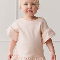 Pima Cotton Courtney Ruffle Top - Dainty Pink Childrens Top from Jamie Kay Australia