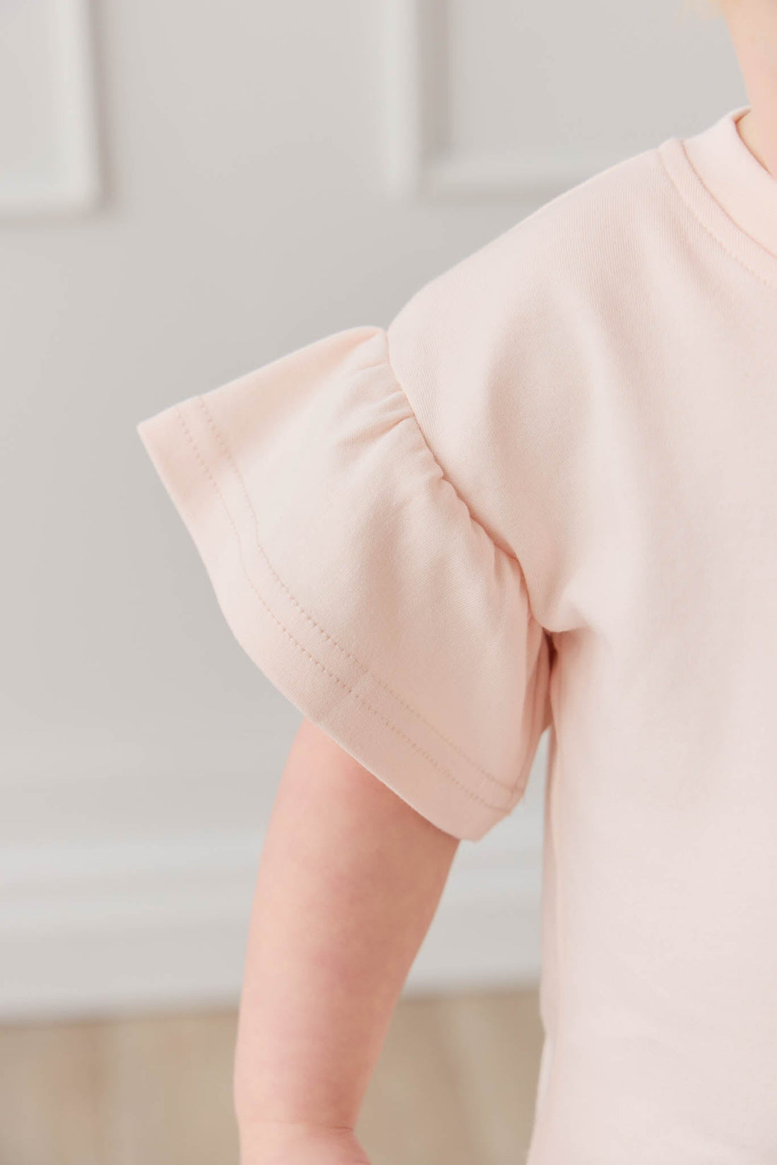 Pima Cotton Courtney Ruffle Top - Dainty Pink Childrens Top from Jamie Kay Australia