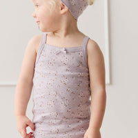 Organic Cotton Singlet - Lulu Bloom Iris Childrens Singlet from Jamie Kay Australia