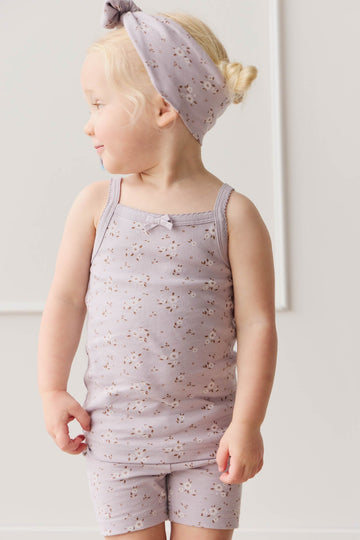 Organic Cotton Singlet - Lulu Bloom Iris Childrens Singlet from Jamie Kay Australia