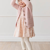 Aude Cardigan - Dainty Pink Marle Childrens Cardigan from Jamie Kay Australia