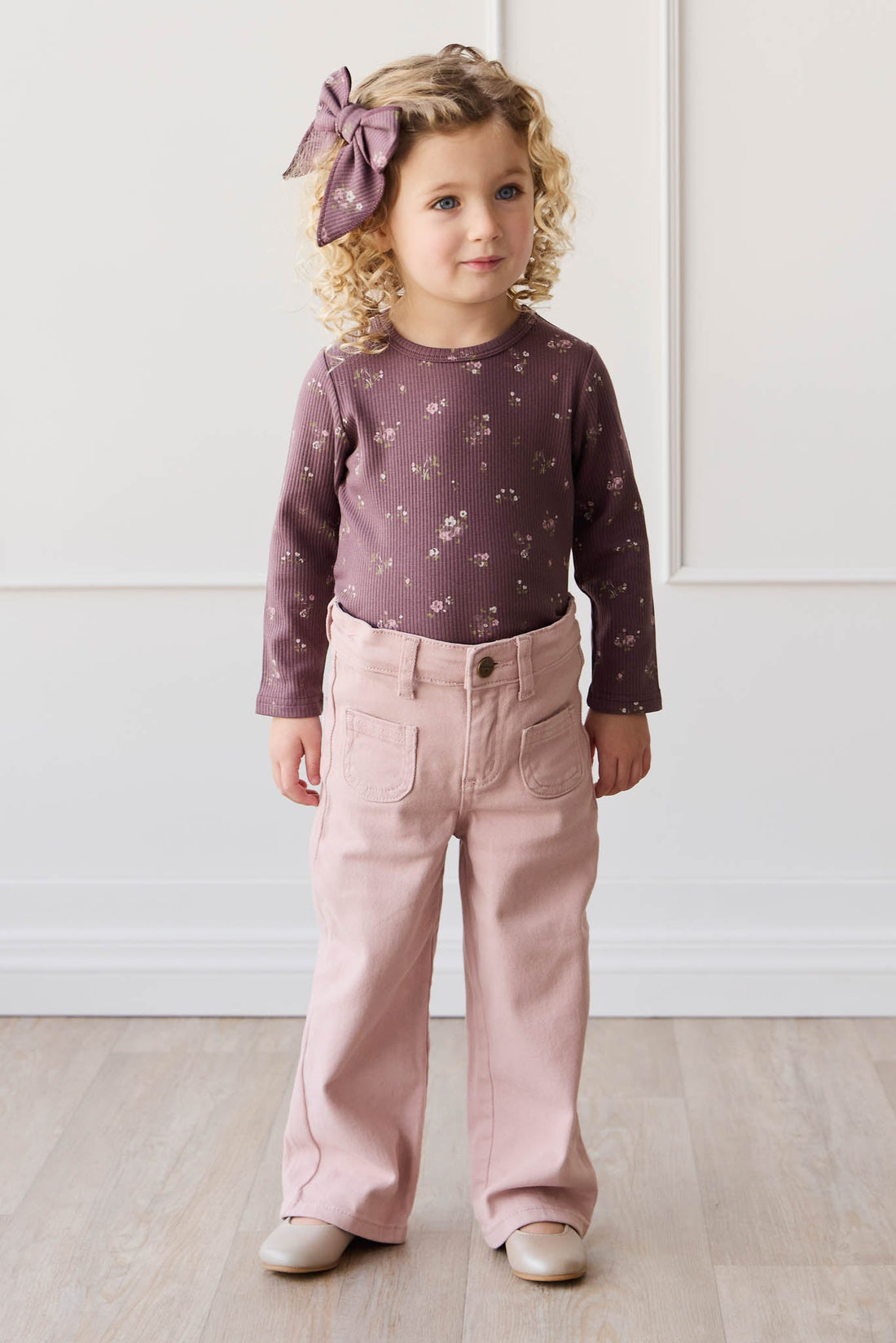 Organic Cotton Modal Long Sleeve Top - Petite Fleur Childrens Top from Jamie Kay Australia