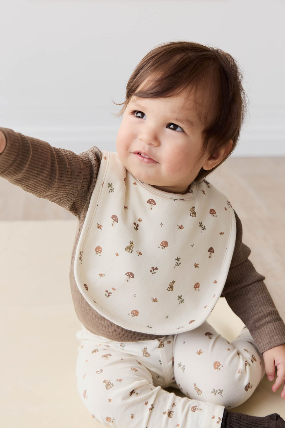 Organic Cotton Bib - Foraging Friends Childrens Bib from Jamie Kay Australia