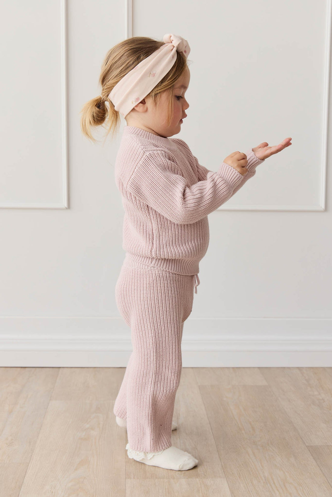 Morgan Knitted Pant - Old Rose Childrens Pant from Jamie Kay Australia