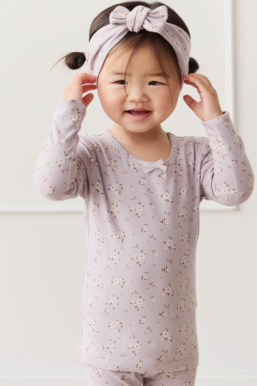 Organic Cotton Long Sleeve Top - Lulu Bloom Iris Childrens Top from Jamie Kay Australia