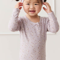 Organic Cotton Long Sleeve Top - Lulu Bloom Iris Childrens Top from Jamie Kay Australia