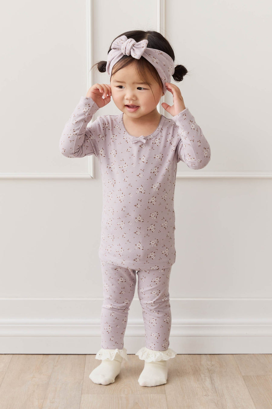 Organic Cotton Long Sleeve Top - Lulu Bloom Iris Childrens Top from Jamie Kay Australia