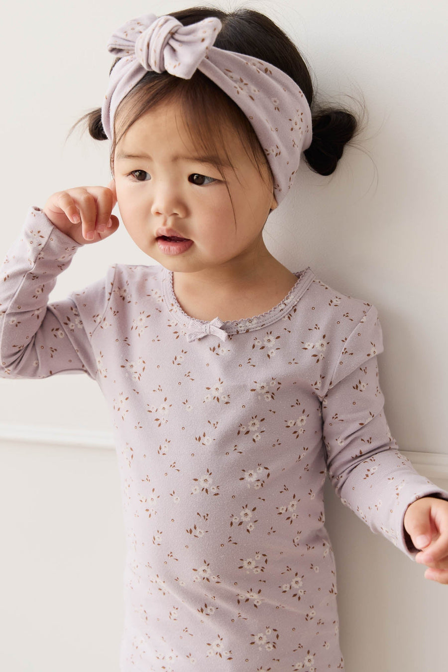 Organic Cotton Long Sleeve Top - Lulu Bloom Iris Childrens Top from Jamie Kay Australia