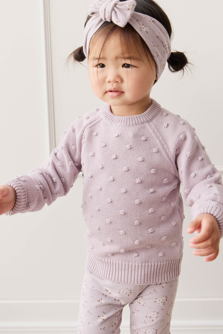 Dotty Knit Jumper - Muted Violet Childrens Jumper from Jamie Kay Australia