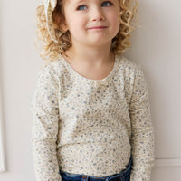 Organic Cotton Long Sleeve Top - Dainty Egret Blues Childrens Top from Jamie Kay Australia