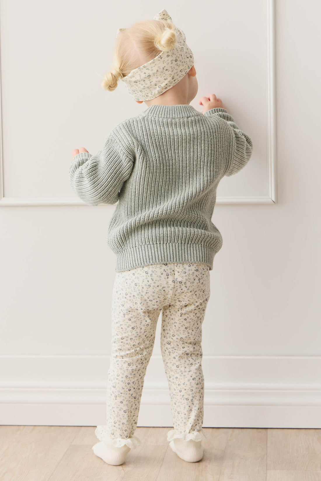 Organic Cotton Everyday Legging - Dainty Egret Blues Childrens Legging from Jamie Kay Australia