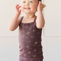 Organic Cotton Modal Singlet - Petite Fleur Childrens Singlet from Jamie Kay Australia