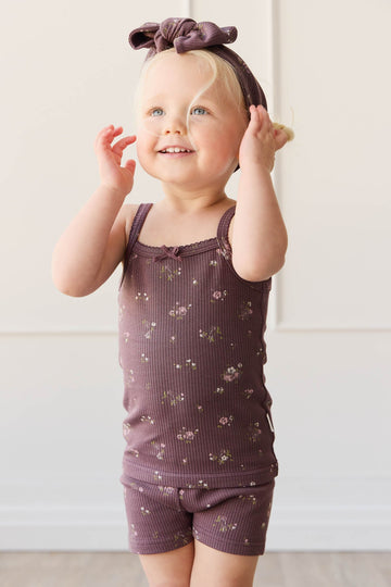 Organic Cotton Modal Singlet - Petite Fleur Childrens Singlet from Jamie Kay Australia