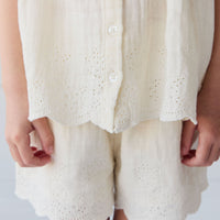 Organic Cotton Muslin Anja Short - Parchment Childrens Short from Jamie Kay Australia