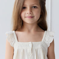 Organic Cotton Muslin Anja Top - Parchment Childrens Top from Jamie Kay Australia