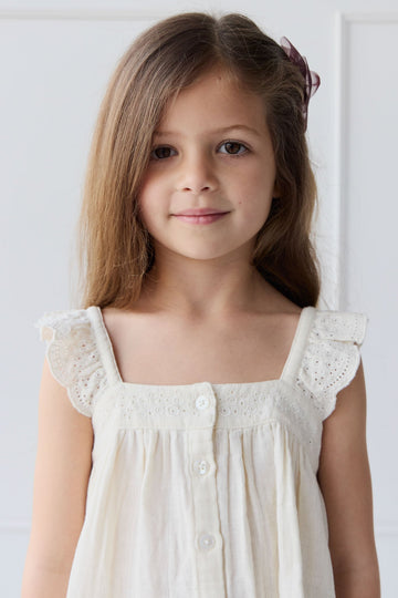 Organic Cotton Muslin Anja Top - Parchment Childrens Top from Jamie Kay Australia