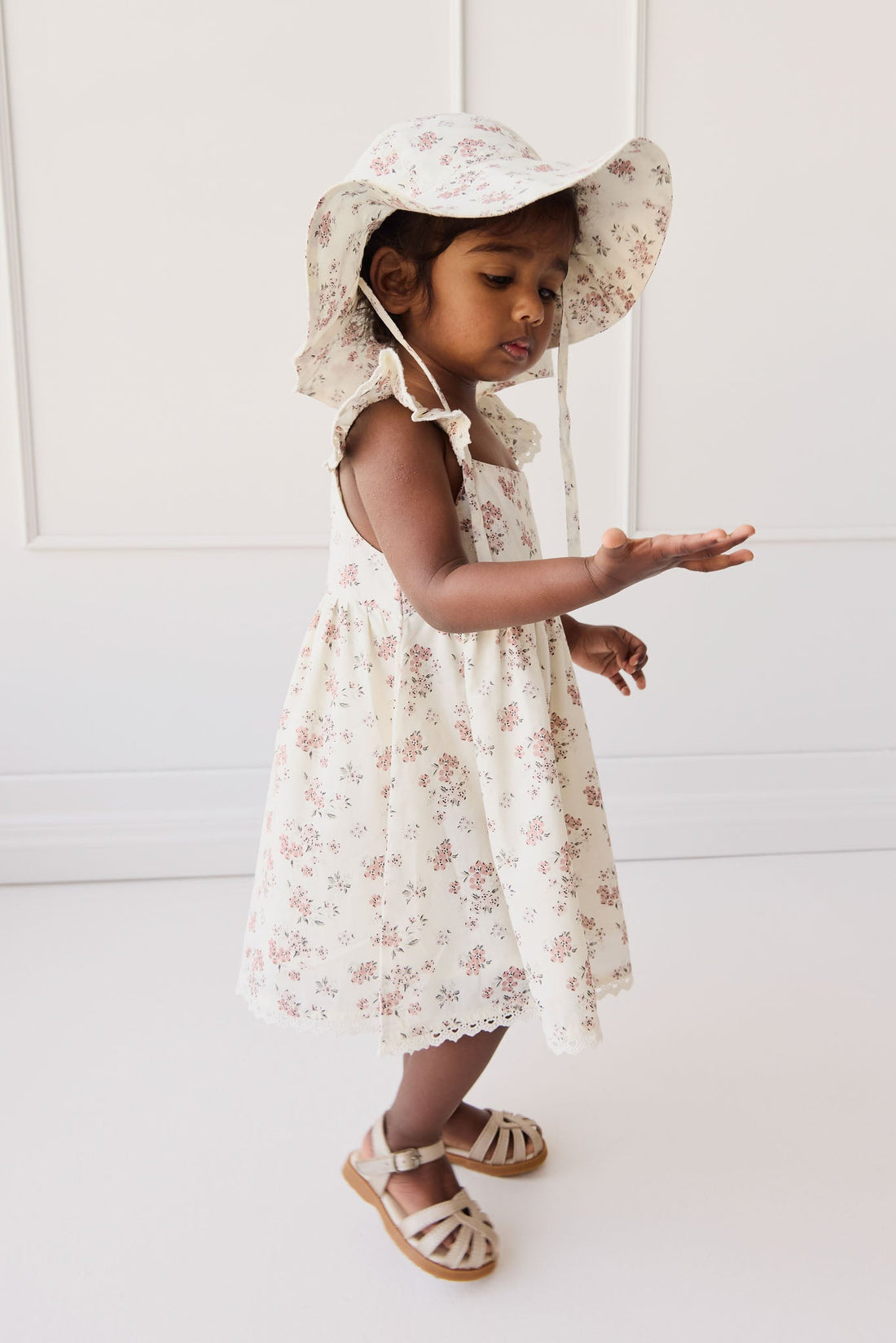 Organic Cotton Noelle Hat - Selena Blush Childrens Hat from Jamie Kay Australia