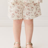 Organic Cotton Emelia Short - Selena Blush Childrens Short from Jamie Kay Australia