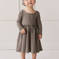 Organic Cotton Tallulah Dress - Mini Gingham Bistre Childrens Dress from Jamie Kay Australia