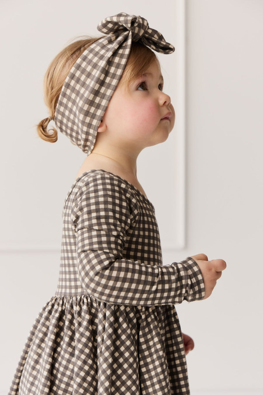 Organic Cotton Tallulah Dress - Mini Gingham Bistre Childrens Dress from Jamie Kay Australia