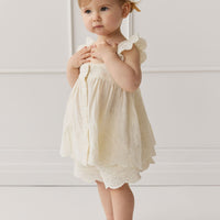 Organic Cotton Muslin Anja Short - Parchment Childrens Short from Jamie Kay Australia