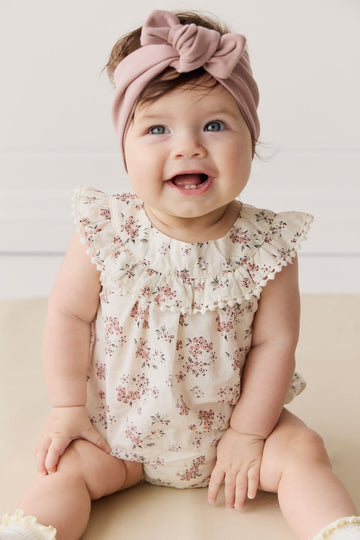 Organic Cotton Annabella Romper - Selena Blush Childrens Bodysuit from Jamie Kay Australia