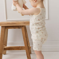 Organic Cotton Casey Top - Emilia Egret Childrens Singlet from Jamie Kay Australia