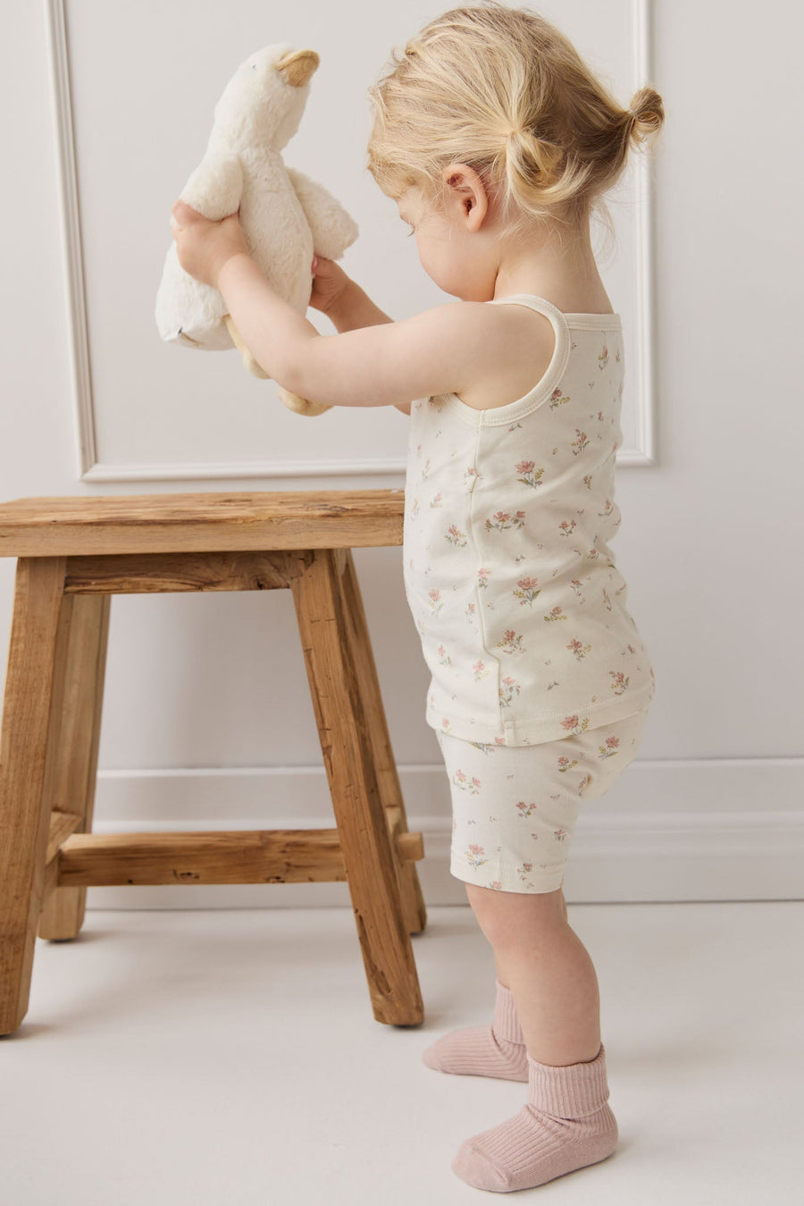 Organic Cotton Casey Top - Emilia Egret Childrens Singlet from Jamie Kay Australia