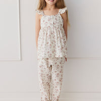 Organic Cotton Elodie Pant - Selena Blush Childrens Pant from Jamie Kay Australia