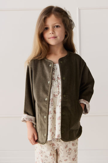 Esther Corduroy Jacket - Khaki/Selena Blush Childrens Jacket from Jamie Kay Australia