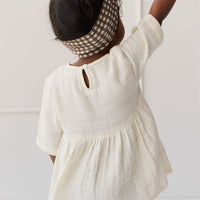 Organic Cotton Muslin Estelle Top - Parchment Childrens Top from Jamie Kay Australia