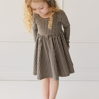 Organic Cotton Tallulah Dress - Mini Gingham Bistre Childrens Dress from Jamie Kay Australia