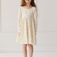 Organic Cotton Tallulah Dress - Emilia Egret Childrens Dress from Jamie Kay Australia