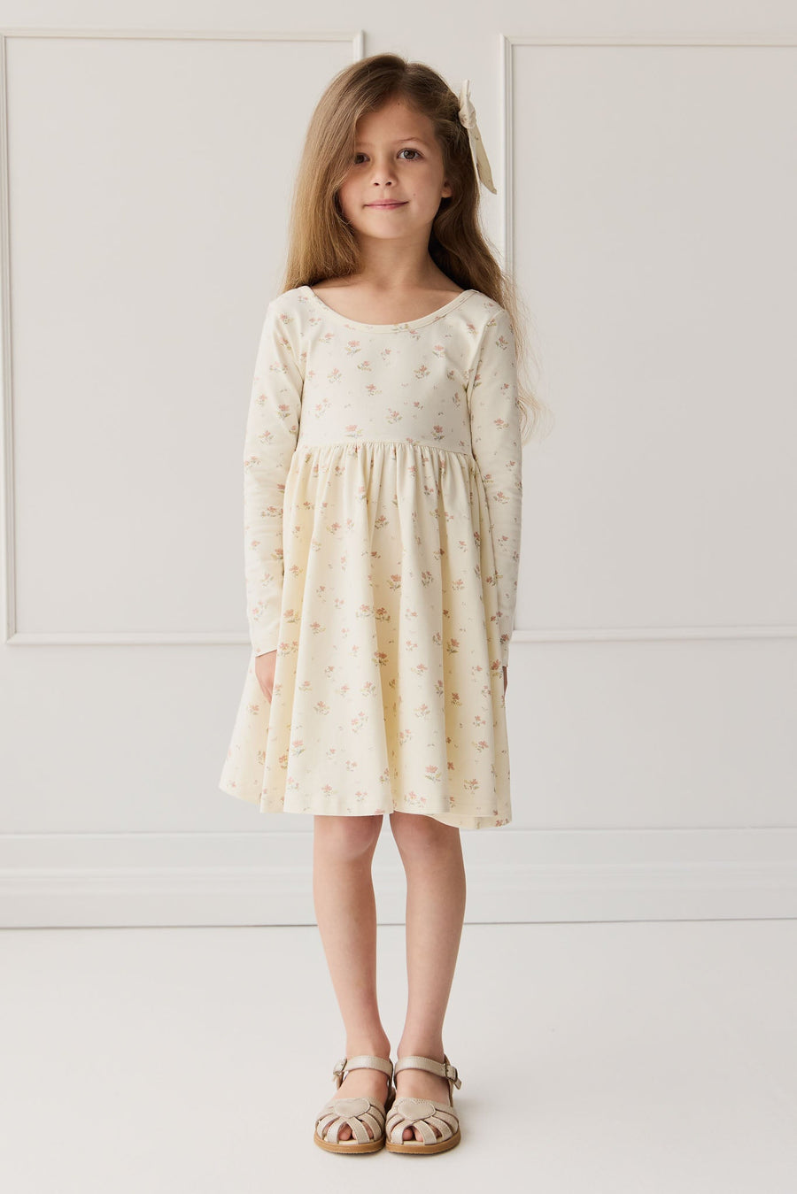 Organic Cotton Tallulah Dress - Emilia Egret Childrens Dress from Jamie Kay Australia