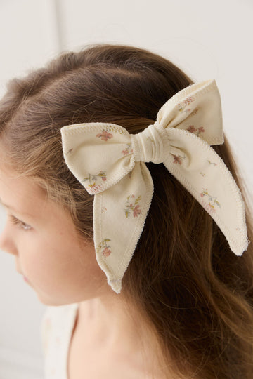 Organic Cotton Bow - Emilia Egret Childrens Hair Bow from Jamie Kay Australia