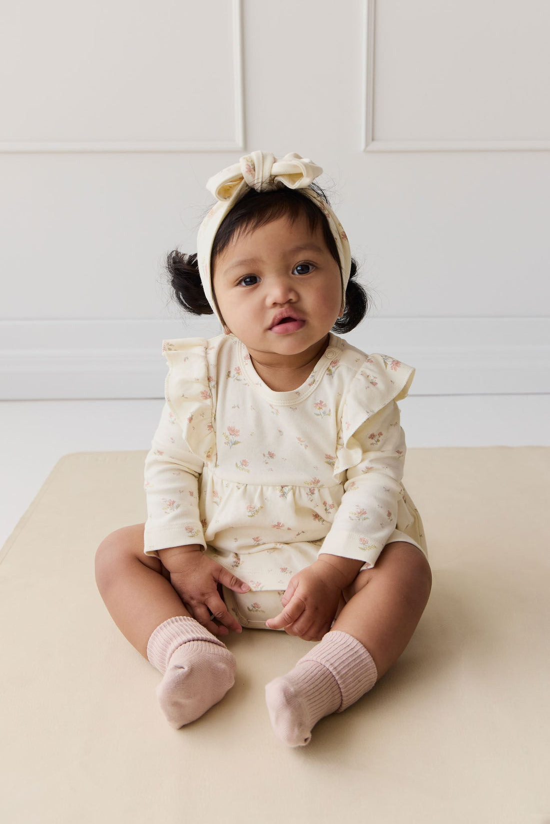 Organic Cotton Vivienne Playsuit - Emilia Egret Childrens Playsuit from Jamie Kay Australia