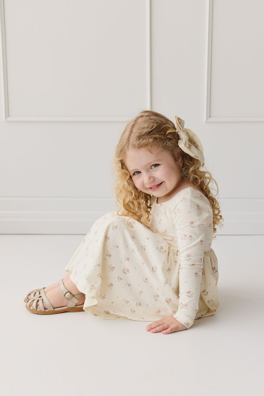 Organic Cotton Tallulah Dress - Emilia Egret Childrens Dress from Jamie Kay Australia