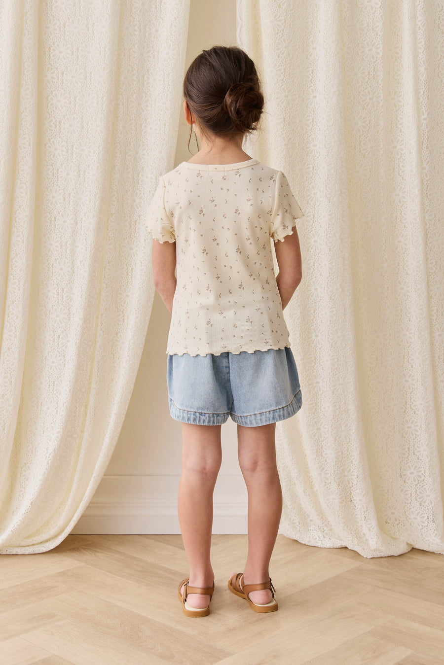 Organic Cotton Fine Rib Ines Top - Dina Antique Childrens Top from Jamie Kay Australia