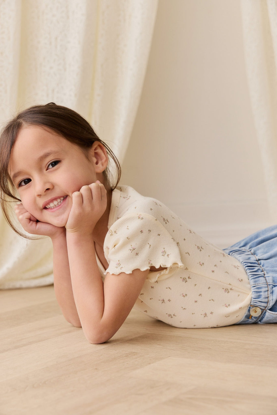 Organic Cotton Fine Rib Ines Top - Dina Antique Childrens Top from Jamie Kay Australia