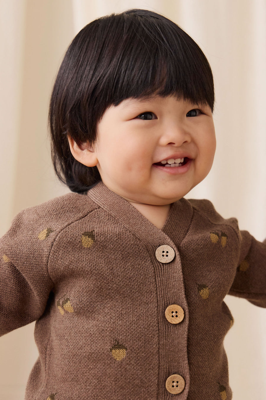 Easton Cardigan - Forest Acorns Toasted Marle Childrens Cardigan from Jamie Kay Australia