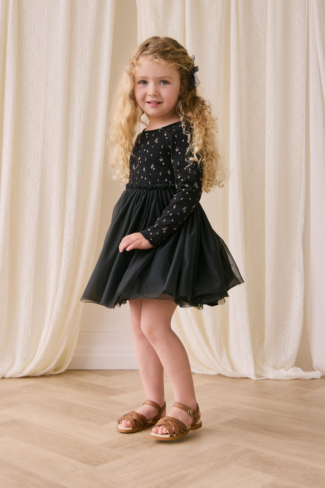 Anna Tulle Dress - Dina Ebony Childrens Dress from Jamie Kay Australia