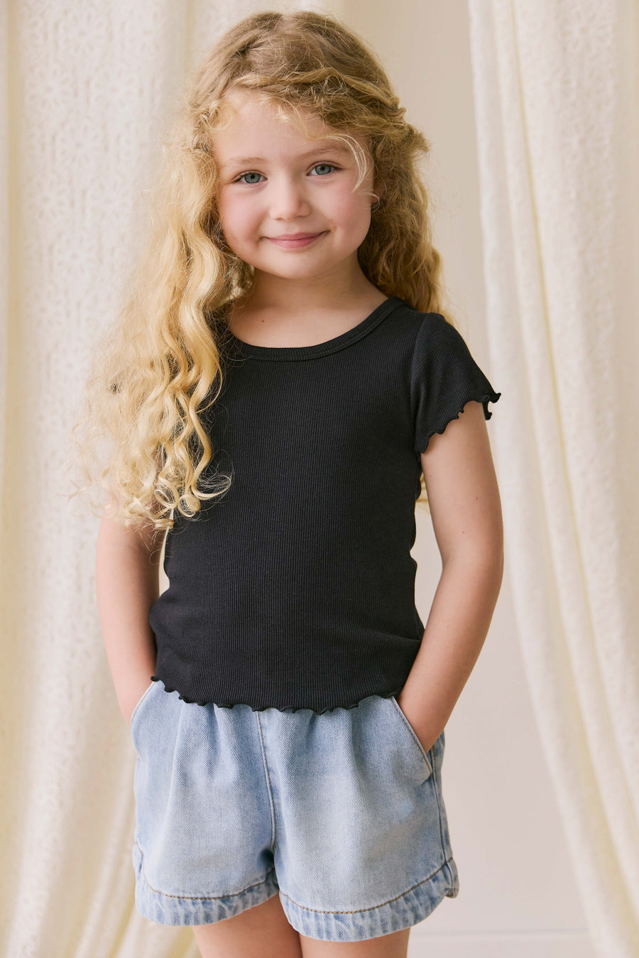 Jardine Short - Antique Denim Childrens Shorts from Jamie Kay Australia