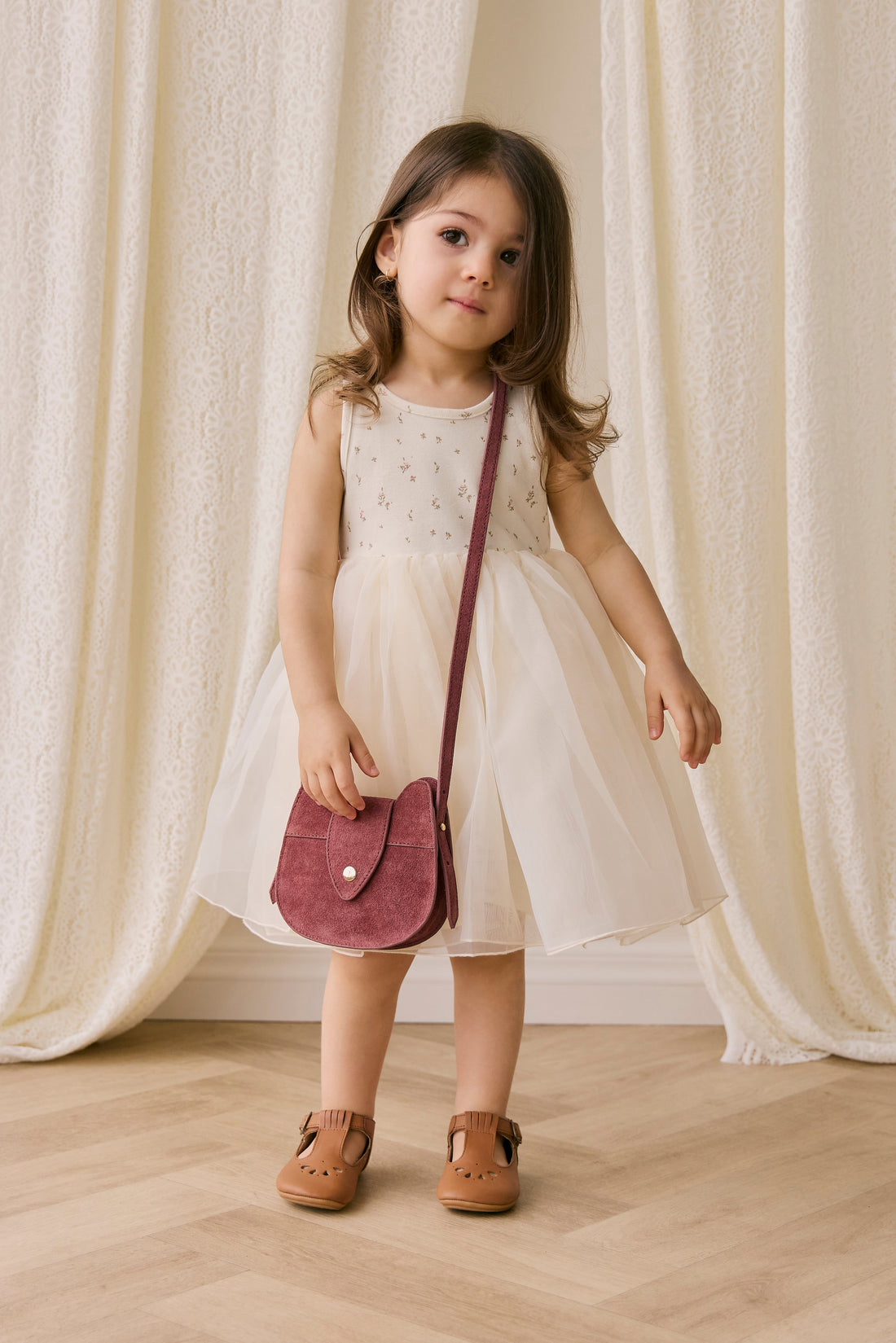 Jamie Kay Leather Shoulder Bag - Plum Pink Childrens Bag from Jamie Kay Australia