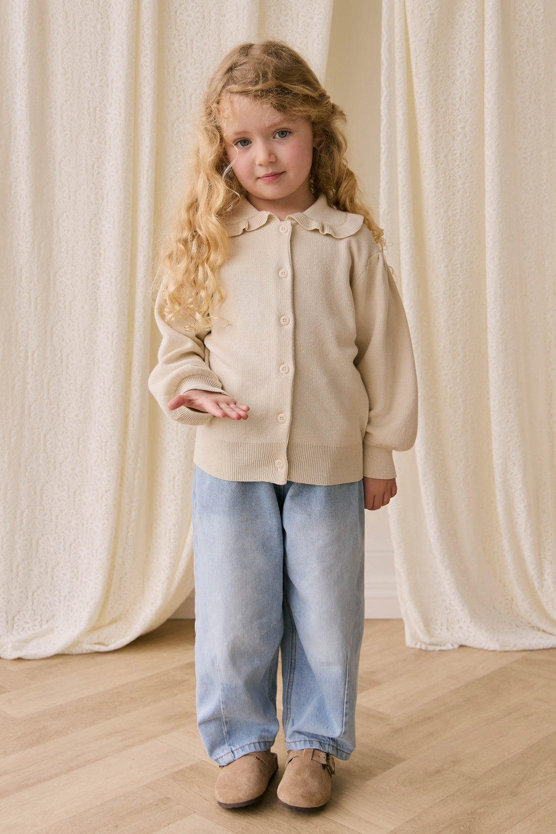 Bonnie Cardigan - Vanilla Childrens Cardigan from Jamie Kay Australia